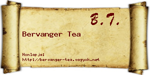 Bervanger Tea névjegykártya